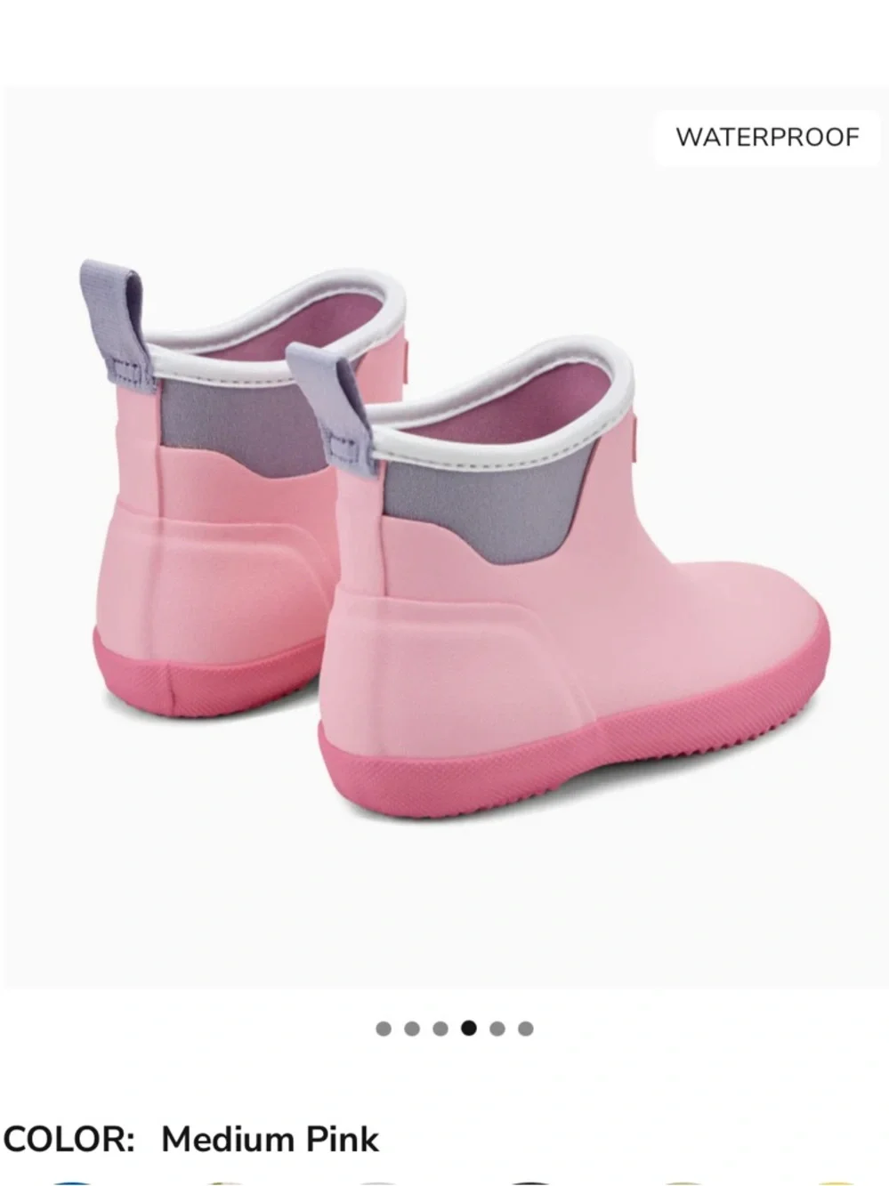 Finley Kids Waterproof Rain Boots in Medium Pink with Gray Trim size 9 new